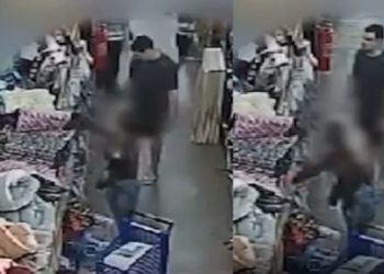 Vídeo mostra homem botando a “mixaria” para fora dentro da lojinha de variedades