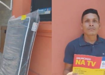 Vídeo: Simples e fácil, homem furta colchão no Centro de Manaus e é preso