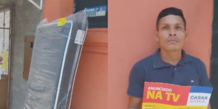 Vídeo: Simples e fácil, homem furta colchão no Centro de Manaus e é preso