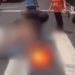 Vídeo mostra pedestre que foram atropelados por motoqueiro que avançou o sinal vermelho em Manaus