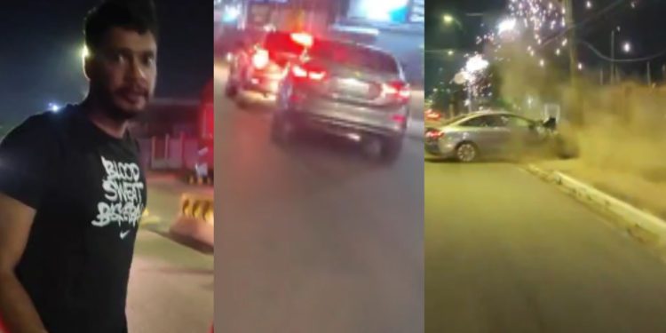 Após bater em dois veículos, estudante de medicina colide contra o poste em Manaus e diz: “vou pagar”