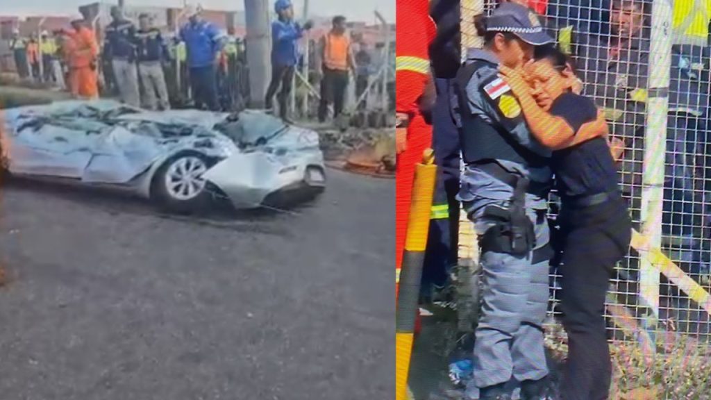 Policial militar consola esposa de motorista esmagado por carreta em Manaus