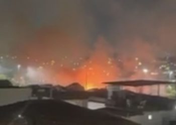 Vídeo: Incêndio é registrado na zona sul de Manaus após bituca de cigarro ser jogada no mato