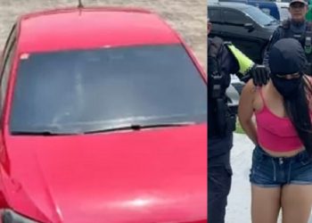 Blindada presa por sequestr0 em Manaus estava com o jovem amarrad0 no carro