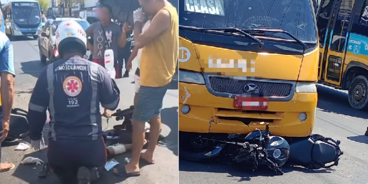 Vídeo: Motociclista vai parar debaixo de ‘Amarelinho’ na Zona Leste de Manaus