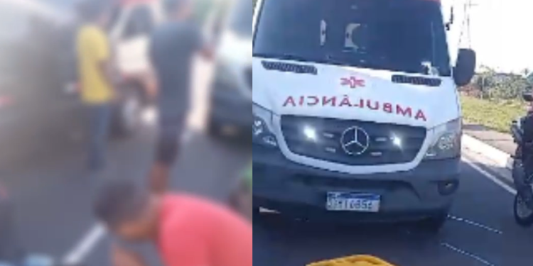 Vídeo: Mulher é arremessada de moto após colisão com carro na avenida das Flores
