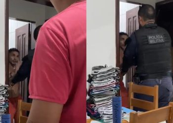 Vídeo: PM cerca suspeito de assalto dentro de residência em Manaus