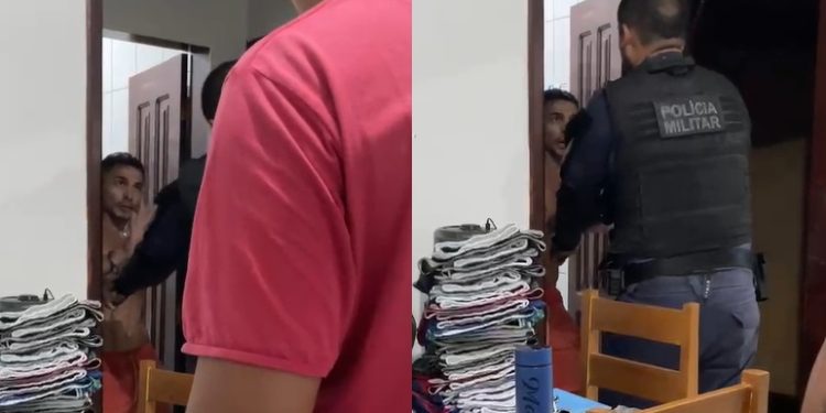Vídeo: PM cerca suspeito de assalto dentro de residência em Manaus
