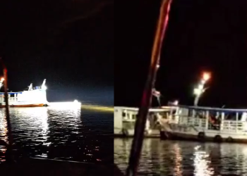 Vídeo: Embarcação que vinha para Manaus naufraga após bater em pedra no rio Solimões