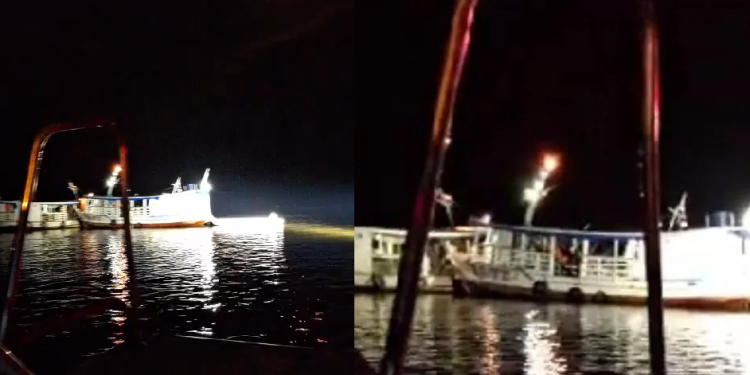 Vídeo: Embarcação que vinha para Manaus naufraga após bater em pedra no rio Solimões