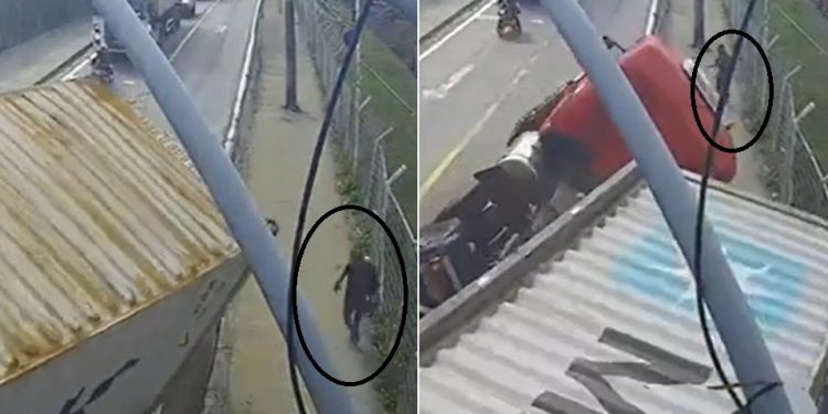 Vídeo mostra carreta virando em cima de pedestre em Manaus
