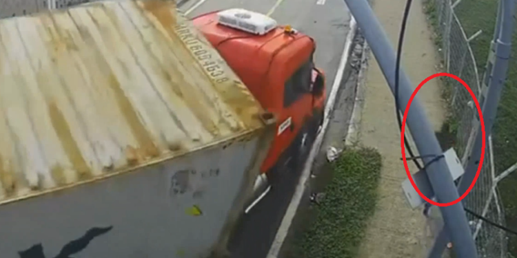 Vídeo: Homem escapa de ser esm@gad0 por contêiner que tombou em Manaus