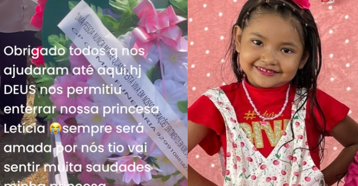 Família realiza velório de Letícia Correa, de 6 anos, no Dia das Crianças em Manacapuru