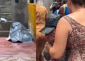 Vídeo: mulher chora ao identificar corpo de entregador m0rto ao cair da escada em Manaus