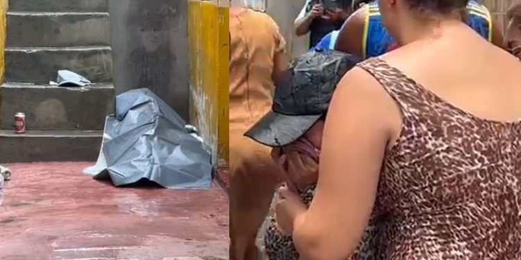 Vídeo: mulher chora ao identificar corpo de entregador m0rto ao cair da escada em Manaus