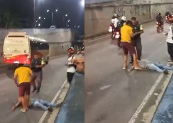 Pedestre atr0pelad0 por carreta em Manaus fica em estado grave; veja o vídeo