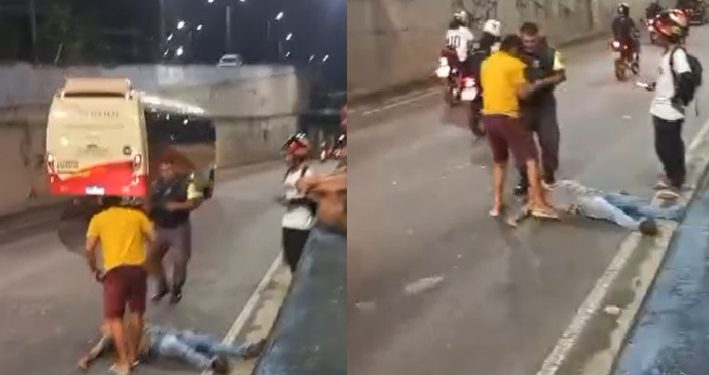 Pedestre atr0pelad0 por carreta em Manaus fica em estado grave; veja o vídeo