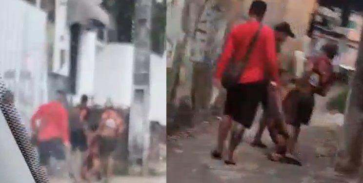 Morador flagra galerosos arrastando c0rpo de rival no beco em Manaus; veja o vídeo
