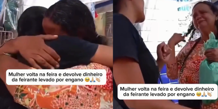 Feirante se emociona ao ver cliente devolvendo dinheiro entregue a mais por engano: ‘Já chorei tanto’; veja