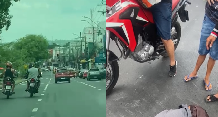 Vídeo: Idoso de 78 anos atr0pelad0 após briga entre motoqueiros não resiste em hospital em Manaus