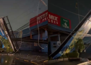 Vídeo: Chuvarada pós-eleição deixa estragos na avenida Torquato Tapajós