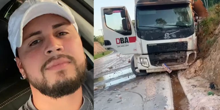 Vídeo: Motorista de 28 anos colide caminhão em barranco na AM-010 e não resiste