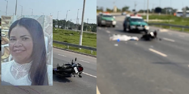 Mulher m0rr3 e$magada e marido sobrevive em acidente de moto no Tarumã