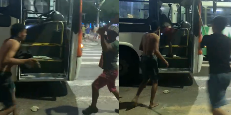 Vídeo: Grupo invade ônibus no Centro de Manaus e protagoniza c0nfusã0 pesada