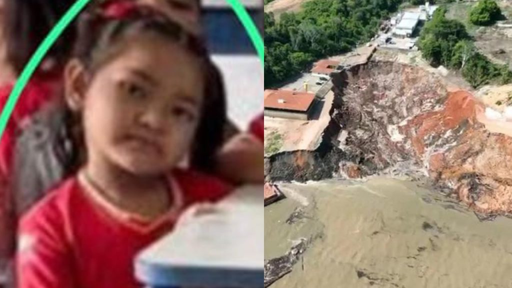 Menina de 6 anos que desapareceu após barranco cair em Manacapuru estava no flutuante que afundou