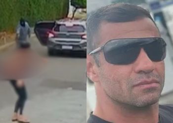 Vídeo: Esposa tenta defender ex-policial militar de ser execut@do no meio da rua