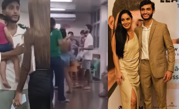 Vídeo: Leandro Leitte, atual e ex batem boca dentro de hospital após internação da filha