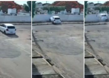Vídeo: carro invade cemitério e internautas brincam: ‘ninguém se feriu, tava todo mundo m0rto’