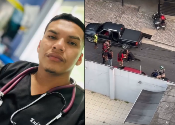 Vídeo mostra enfermeiro sendo socorrido e colocado em carro na frente do Mih Bar; veja