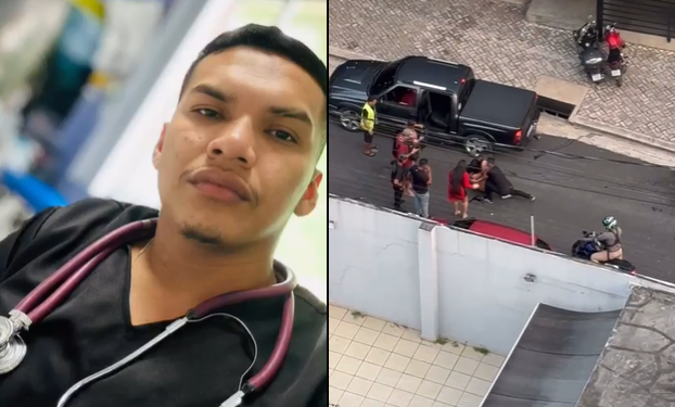 Vídeo mostra enfermeiro sendo socorrido e colocado em carro na frente do Mih Bar; veja