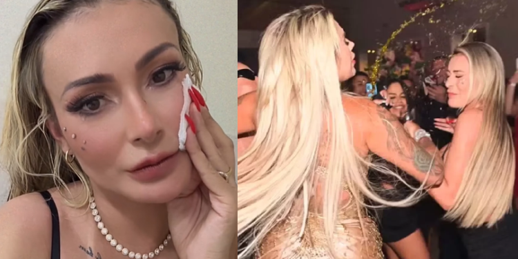 Vídeos: Andressa Urach fica com o rosto r@sgad0 após tretar com Juju Ferrari em festa