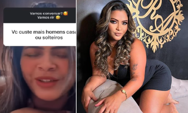 Íris Lins assume de vez a postura de ‘talarica’ e diz que só gosta dos casados: ‘Amo a adrenalina’