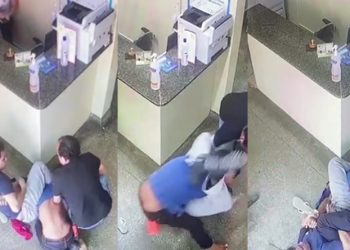 Vídeo: bandido tenta assaltar UBS em Manaus mas acaba tomando uma chave de perna