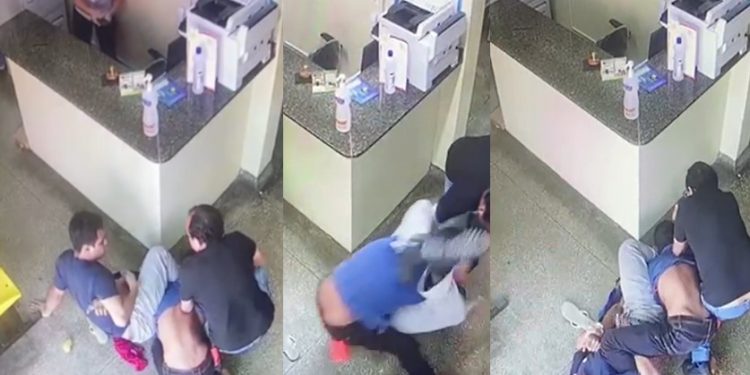 Vídeo: bandido tenta assaltar UBS em Manaus mas acaba tomando uma chave de perna