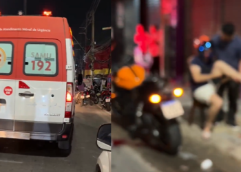 Imprudência: Motoqueiro é atingido por carro e quase tem o pé t0rad0 na Zona Leste de Manaus