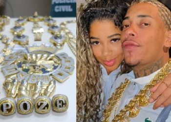 Polícia apreende dinheiro, cordões e carrões de MC Poze e Vivi Noronha