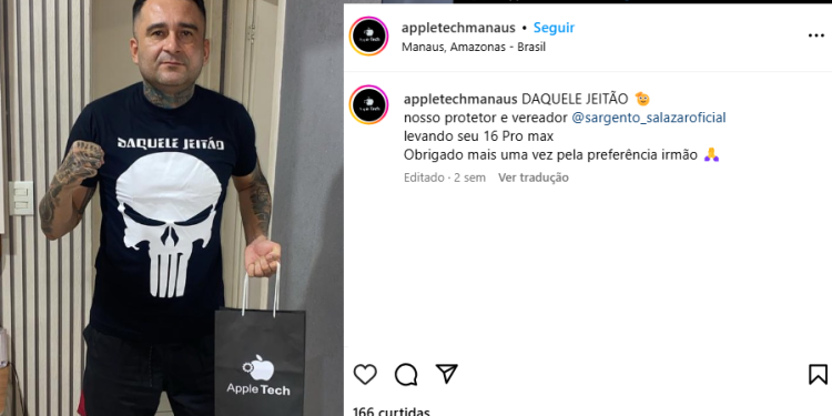 Sargento Salazar, vereador mais votado de Manaus, é cliente de loja alvo da PF: ‘Nosso protetor’