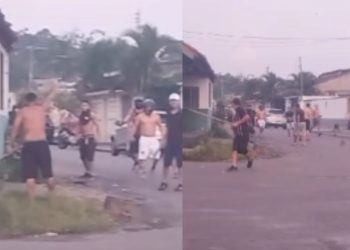 Vídeo: Confronto generalizado entre torcedores do Vasco e Corinthians é registrado em Manaus