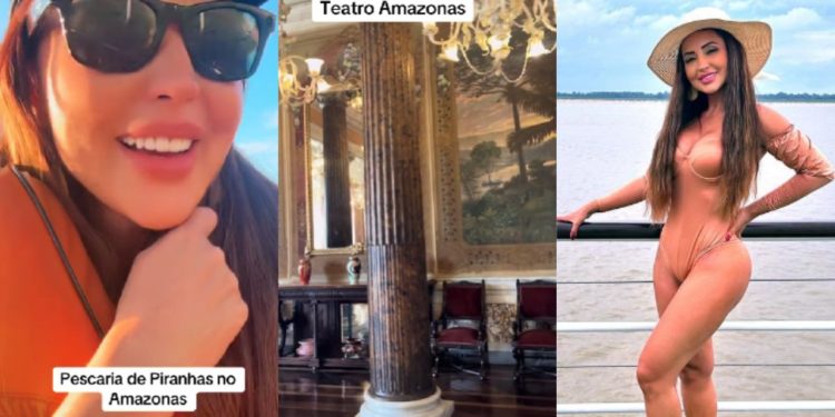De férias em Manaus, irmã de Deolane Bezerra enaltece cultura indígena: ‘Estou amando’