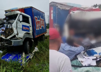Vídeo: Pai m0rr3 e filho que dirigia caminhão sobrevive após bat3rem em ônibus escolar na AM-070