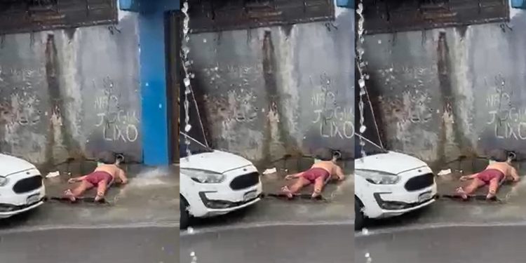 Vídeo: após tomar água que passarinho não bebe, homem toma água de cano de rua em Manaus