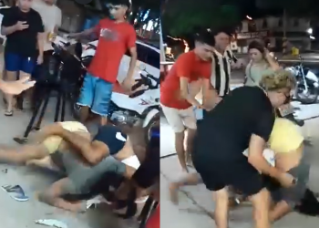 Vídeo: Homens que seriam namorados se enrolam no chão em br1ga em Itacoatiara
