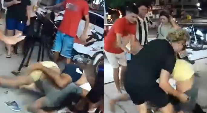 Vídeo: Homens que seriam namorados se enrolam no chão em br1ga em Itacoatiara