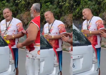 Vídeo: Homem deixa a dentadura cair durante br1ga no trânsito em avenida de Manaus