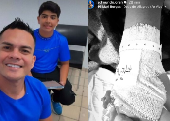 ‘Meu menino’, diz Edmundo Oran em foto com o filho envolvido em ac1d3nt3 em Parintins