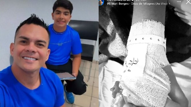 ‘Meu menino’, diz Edmundo Oran em foto com o filho envolvido em ac1d3nt3 em Parintins